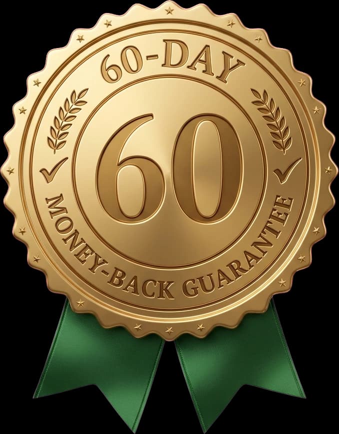 60-day money-back guarantee seal
